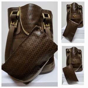 MARIO VALENTINO Signature Monogram Bucket Tote Bag